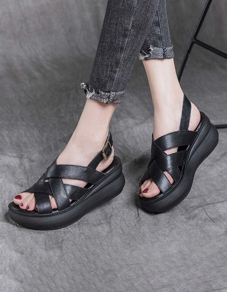 Cross Straps Summer Holiday Wedge Sandaler