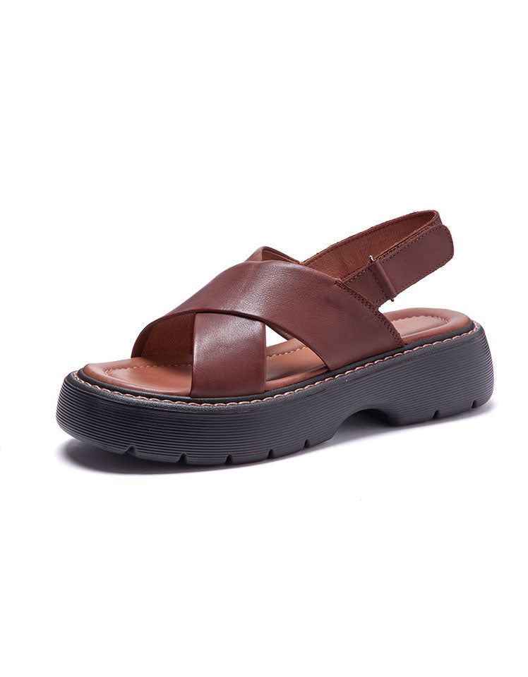 Front Cross Strap Platform Sandaler Slingback