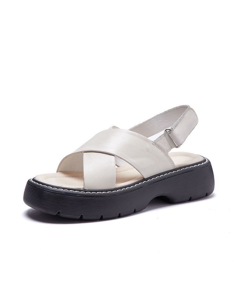 Front Cross Strap Platform Sandaler Slingback