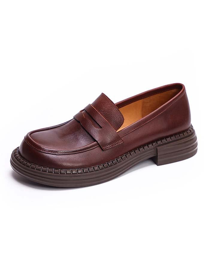 Handgjorda Retro Leather Soft Sole Loafers