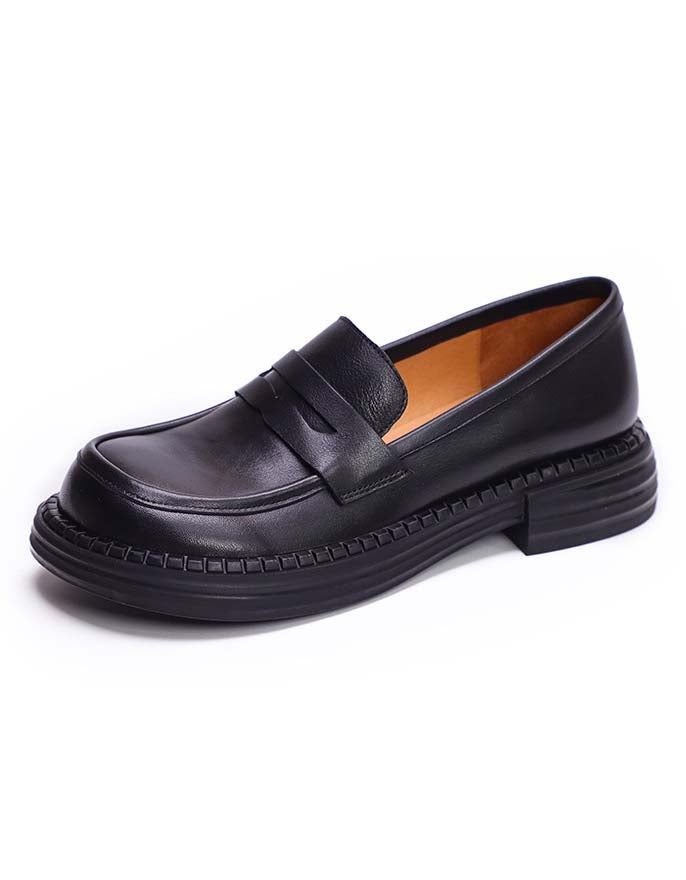 Handgjorda Retro Leather Soft Sole Loafers