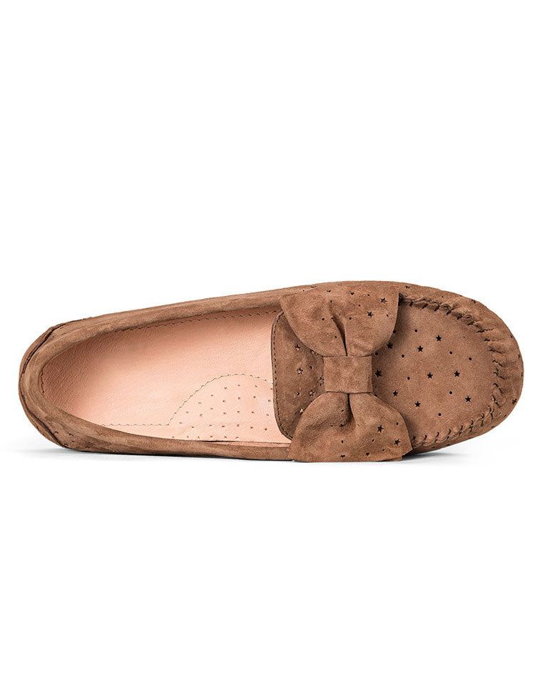 Handgjorda Retro Mocka Hollow Loafers För Kvinnor