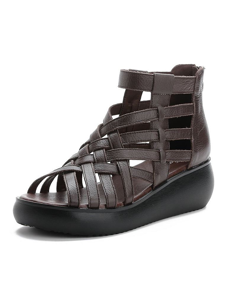 Handgjorda Retro Wedge Straps Sandaler Sommar