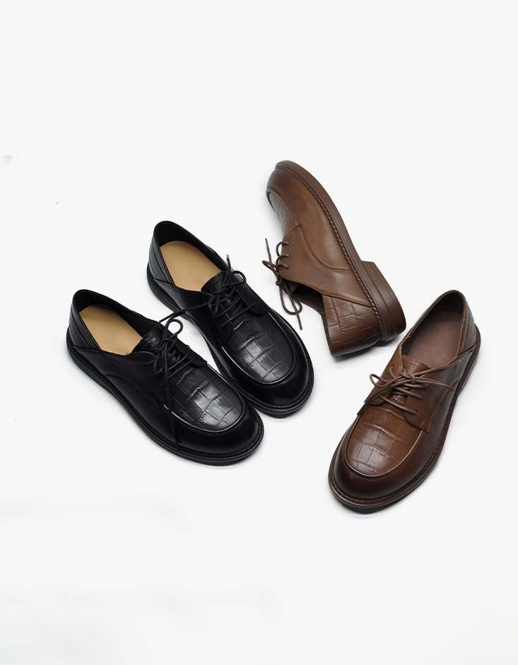 Handgjorda Vintage Comfy Loafers Med Snörning