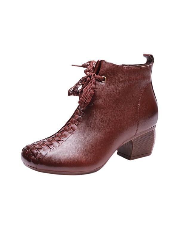 Höst Vinter Eleganta Chunky Heels Retro Boots