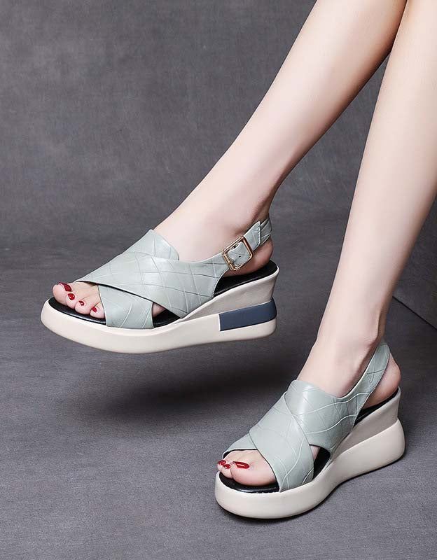 Sommar Front Cross Strap Wedge Sandaler Slingback