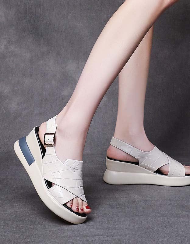 Sommar Front Cross Strap Wedge Sandaler Slingback