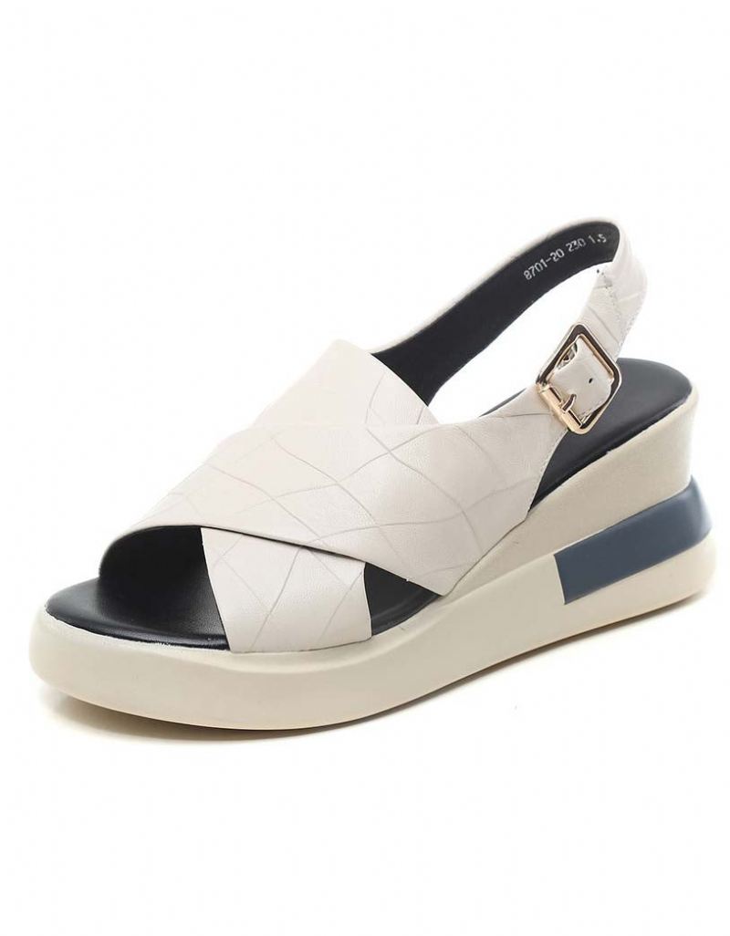 Sommar Front Cross Strap Wedge Sandaler Slingback