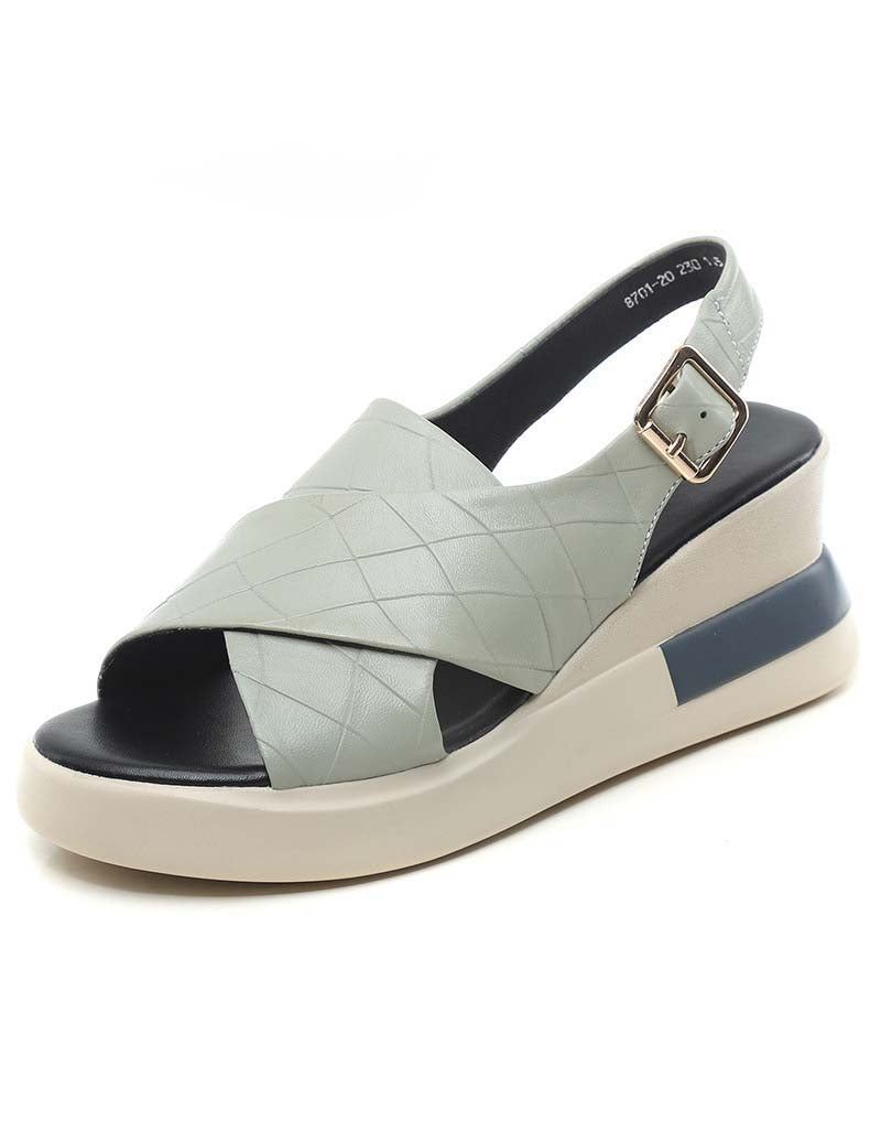 Sommar Front Cross Strap Wedge Sandaler Slingback