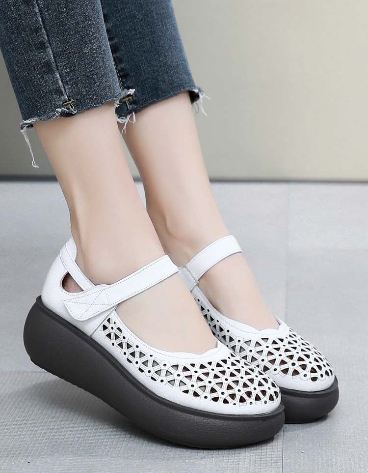 Summer Large Size Hollow Retro Wedge Sandaler