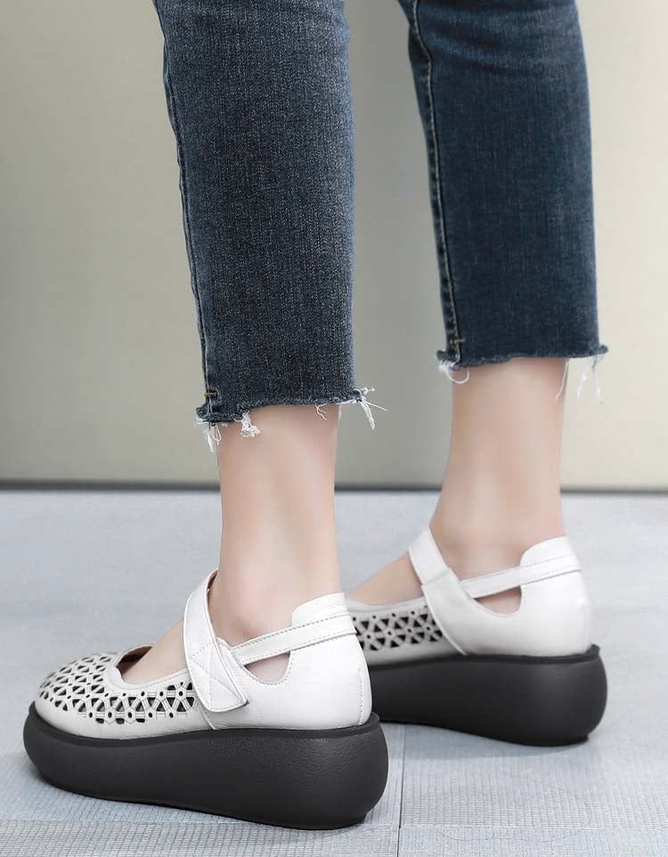 Summer Large Size Hollow Retro Wedge Sandaler