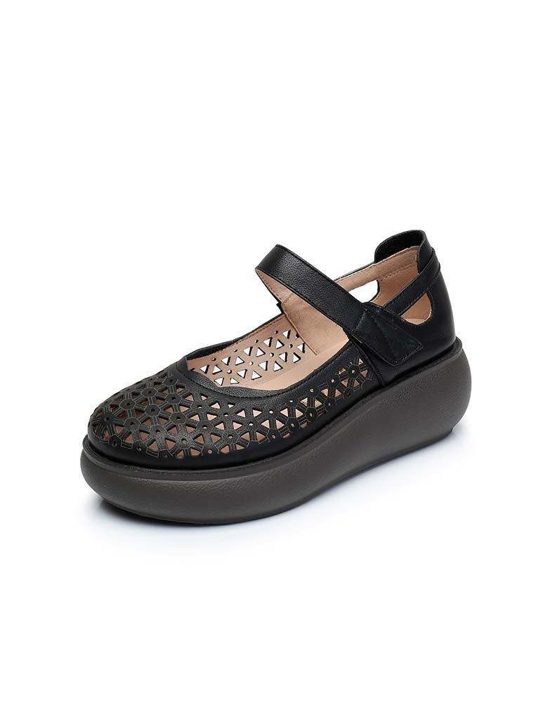 Summer Large Size Hollow Retro Wedge Sandaler