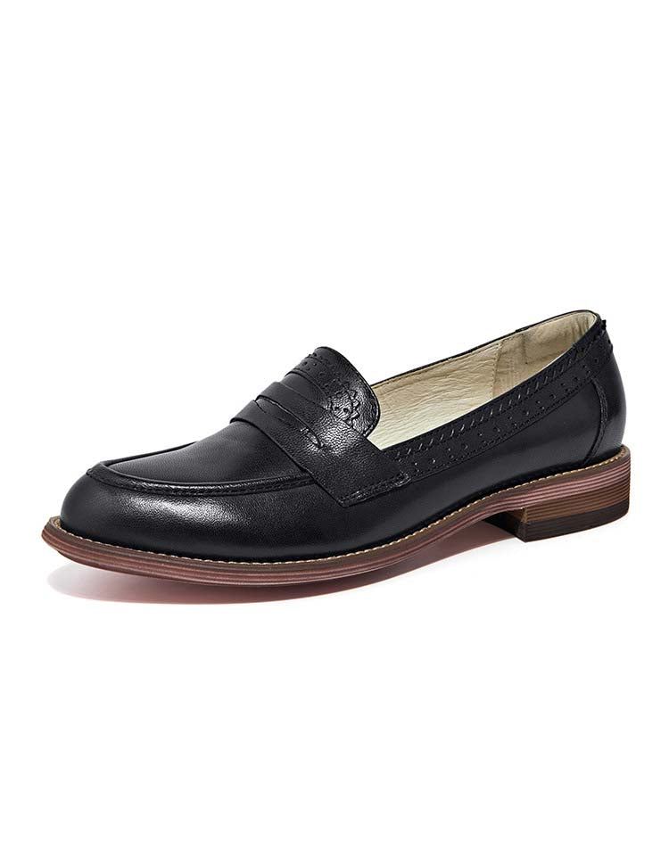 Vintage Oxfords Loafers I Brittisk Stil För Kvinnor