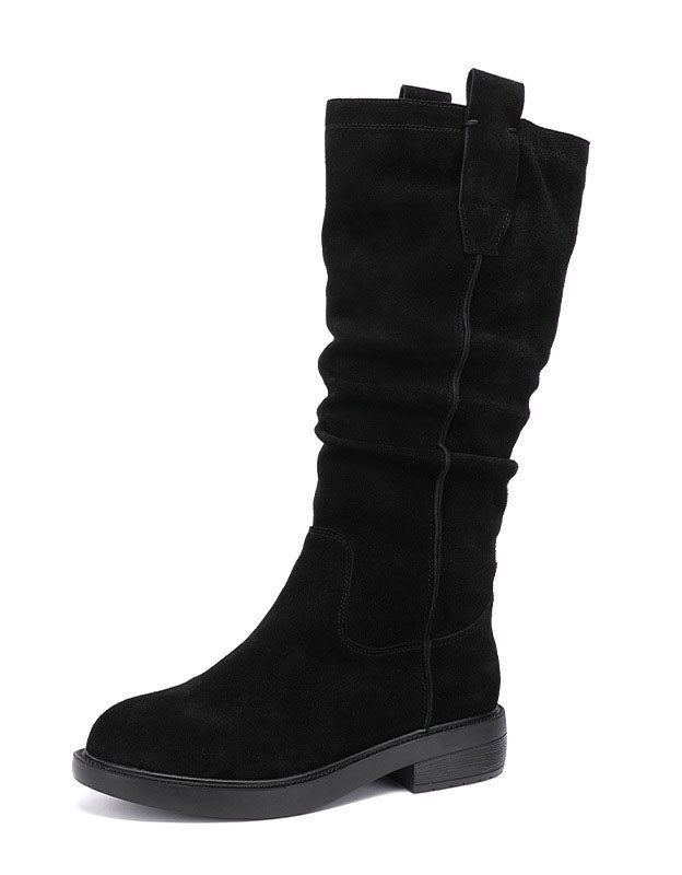 Vintermocka Wide Calf Black Long Boots