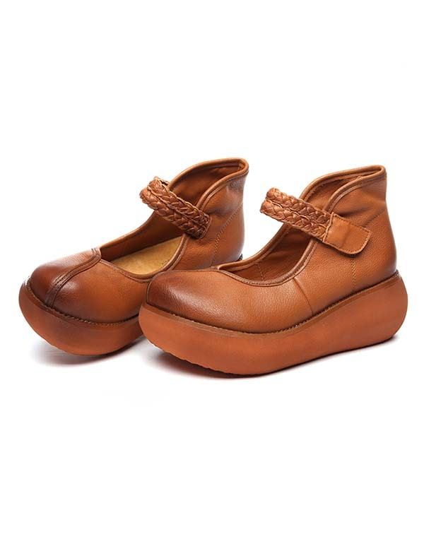 Ankelrem Handgjorda Retro Wedge Sandaler