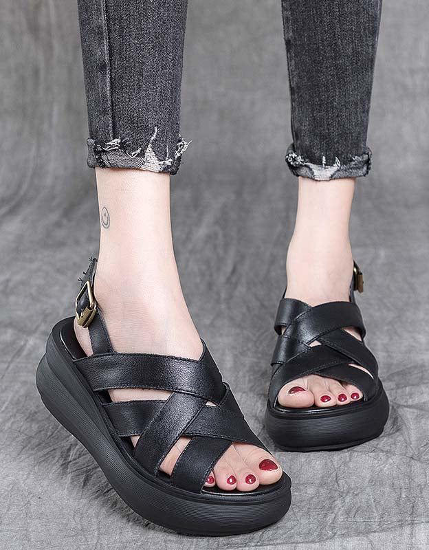 Cross Straps Summer Holiday Wedge Sandaler