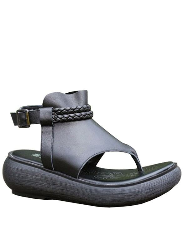 Handgjorda Retro Flip-flop Sandaler Slingback