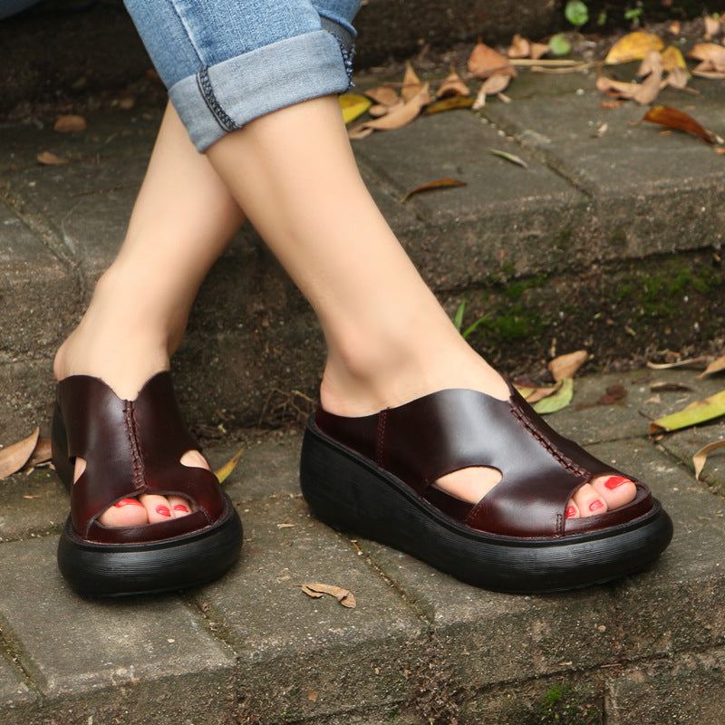 Handgjorda Retro Summer Wedge Tofflor