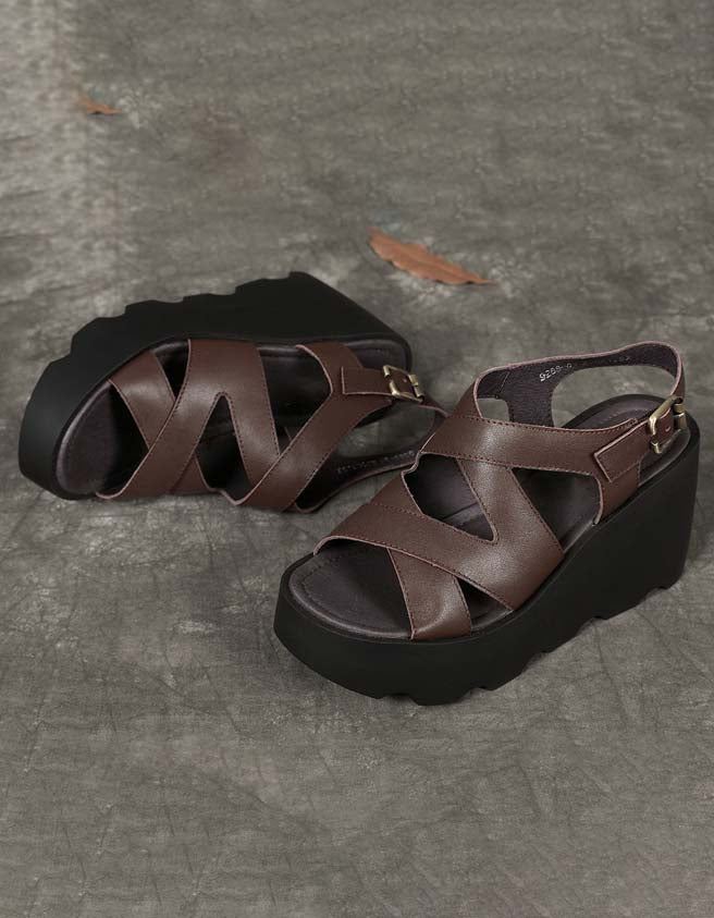 Korsband För Kvinnor Slingback Wedge Sandaler