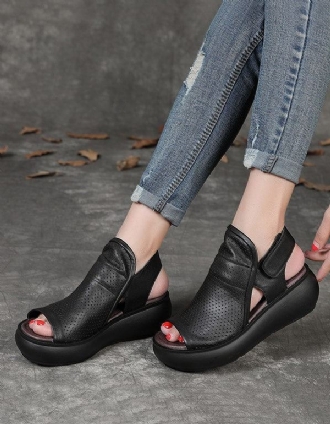 Retro Hollow Wedge Sandaler För Kvinnor Slingback