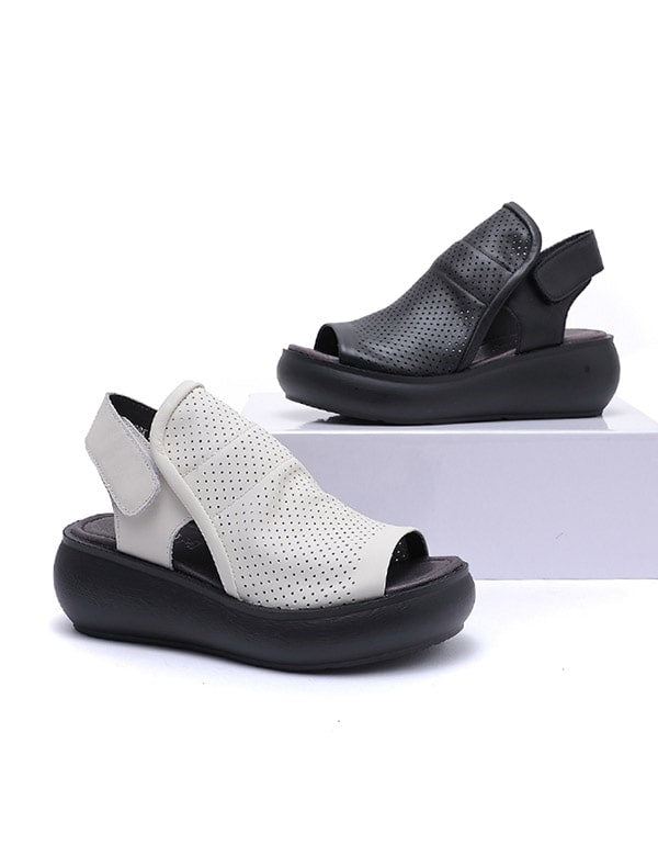 Retro Hollow Wedge Sandaler För Kvinnor Slingback