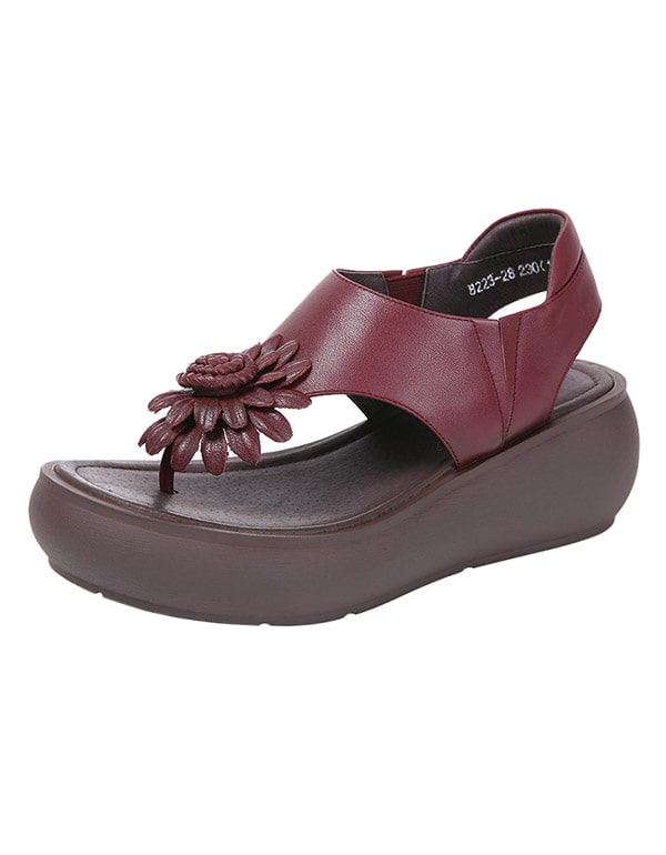 Retro Leather Summer Flip-flop Sandaler