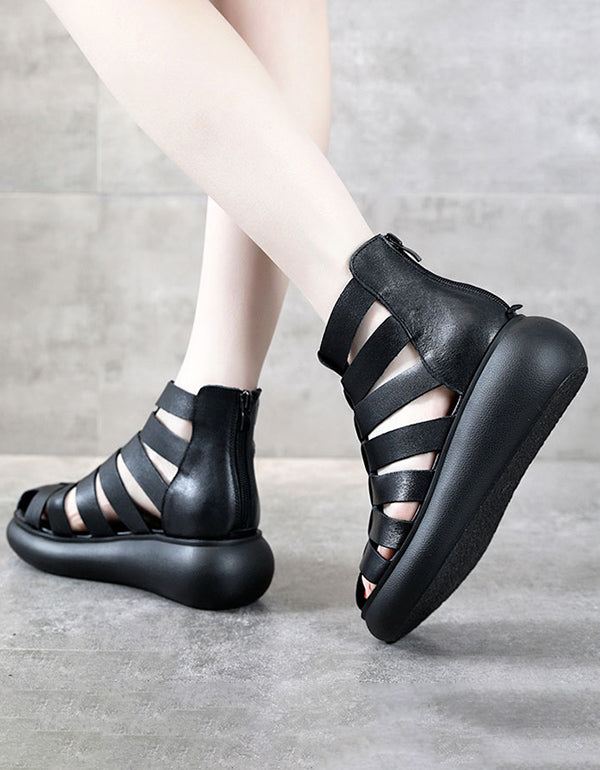 Retro Rom Strappy Wedge Sandaler För Kvinnor