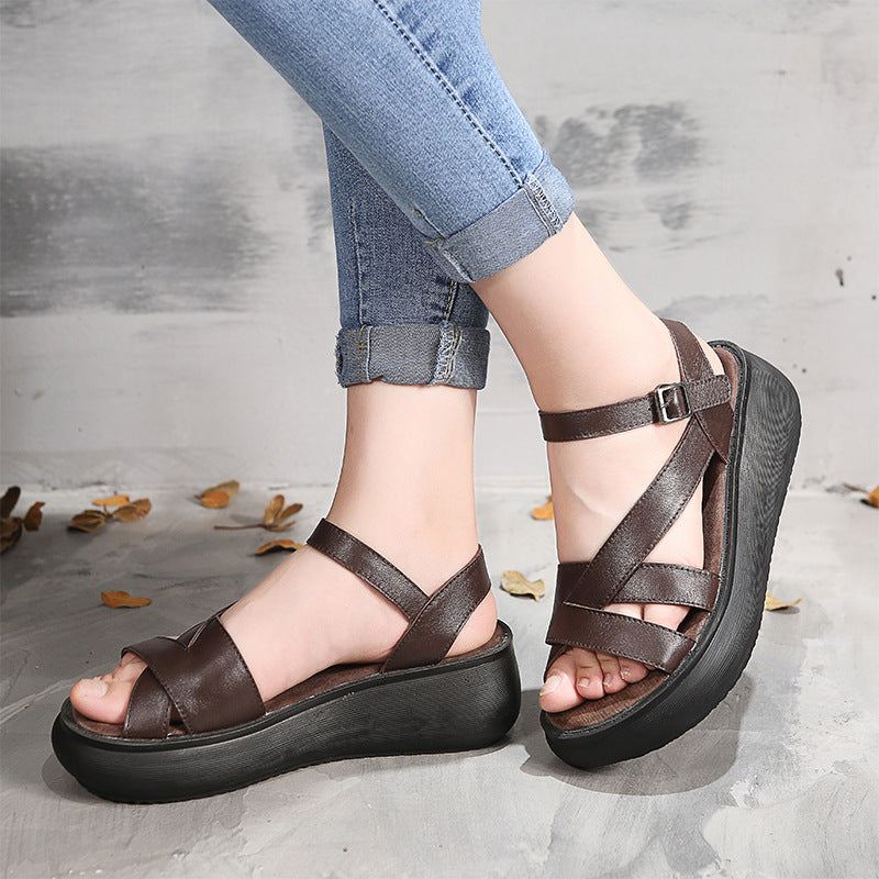 Retro Wedge Handgjorda Sommarsandaler | Obiono