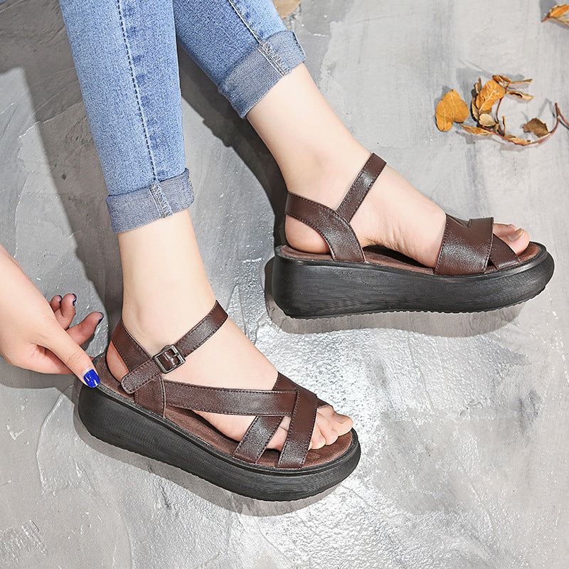 Retro Wedge Handgjorda Sommarsandaler | Obiono