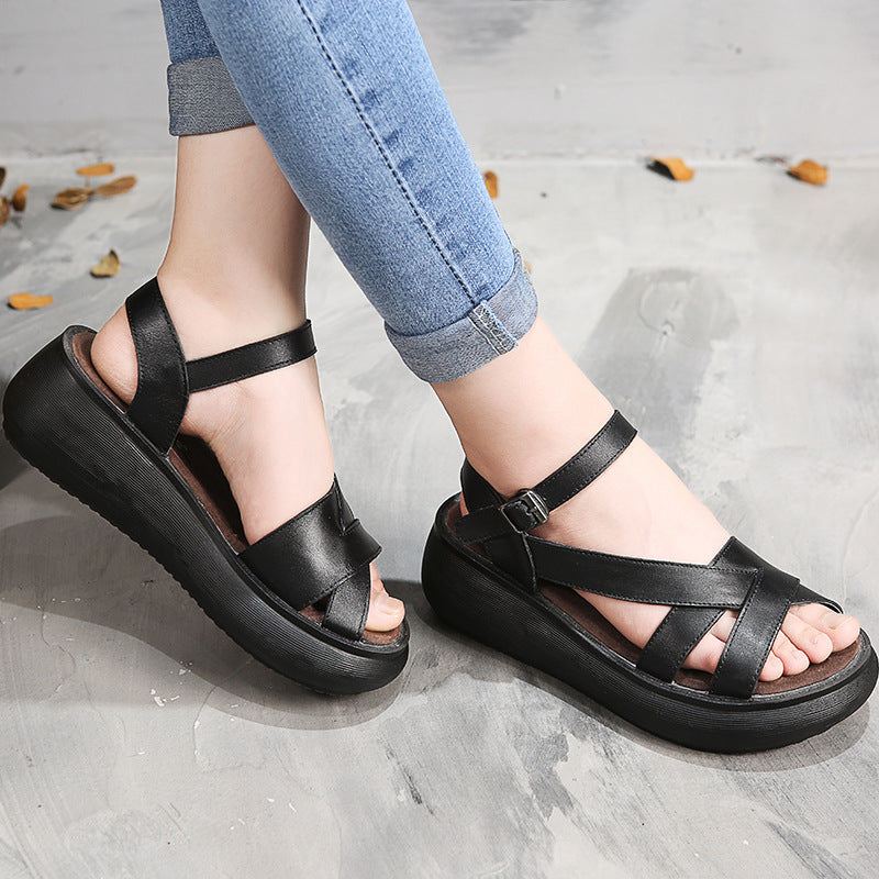 Retro Wedge Handgjorda Sommarsandaler | Obiono