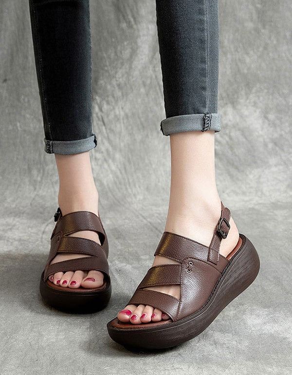 Slingback Retro Wedge Sandaler För Kvinnor