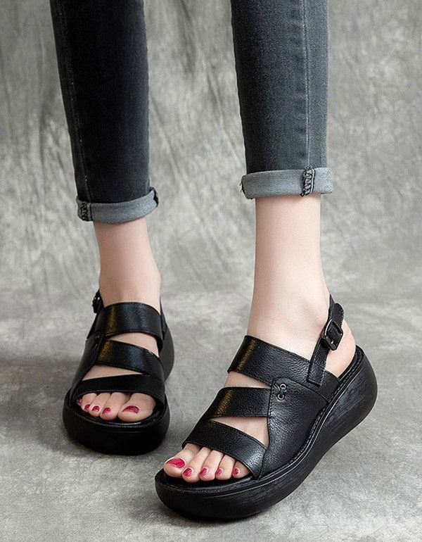 Slingback Retro Wedge Sandaler För Kvinnor