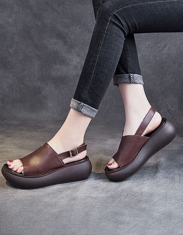 Slingback Wedge Sandaler För Kvinnor Med Öppen Tå