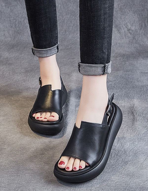 Slingback Wedge Sandaler För Kvinnor Med Öppen Tå