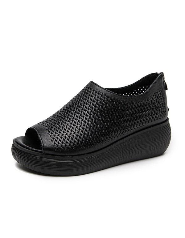 Sommar Fish Toe Damesandaler I Läder