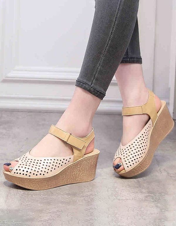 Sommar Fish-toe Slingback Wedge Sandaler