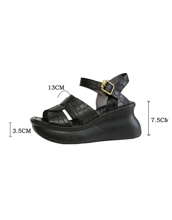 Sommar Justerbara Retro Wedge Sandaler