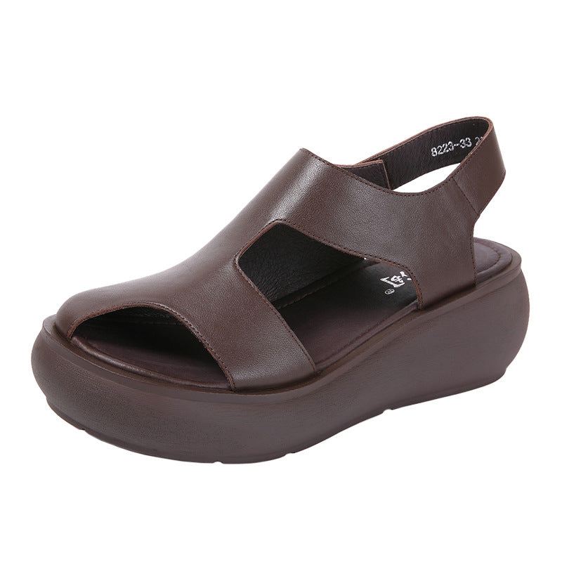 Summer Cut-out Sling Back Platform Sandaler