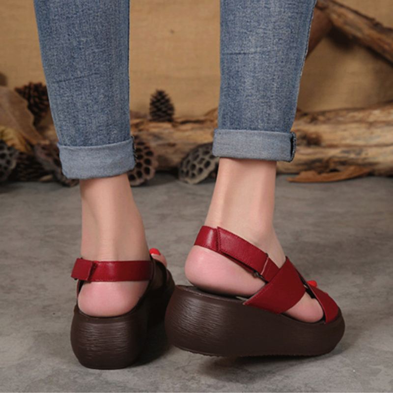 Summer Fish-toe Cross Strap Wedge Sandaler