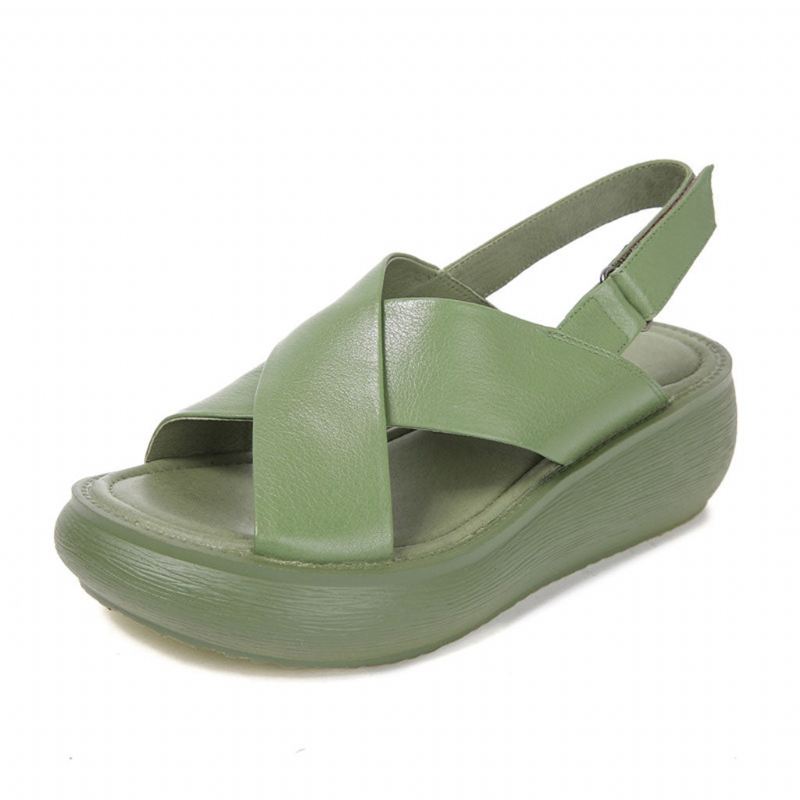 Summer Fish-toe Cross Strap Wedge Sandaler