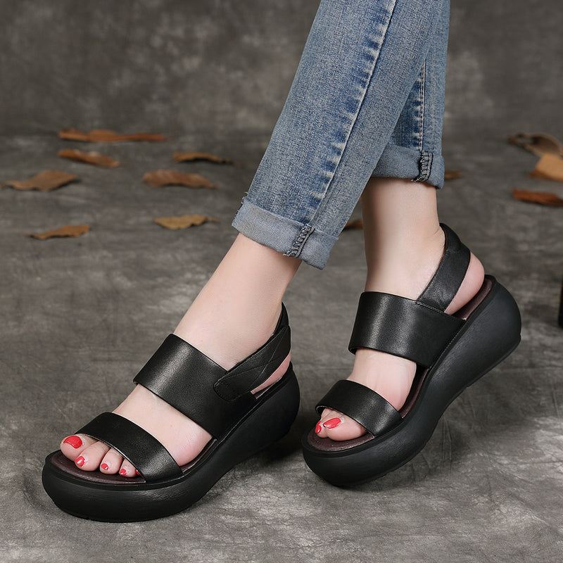 Summer Slingback Retro Wedge Sandaler