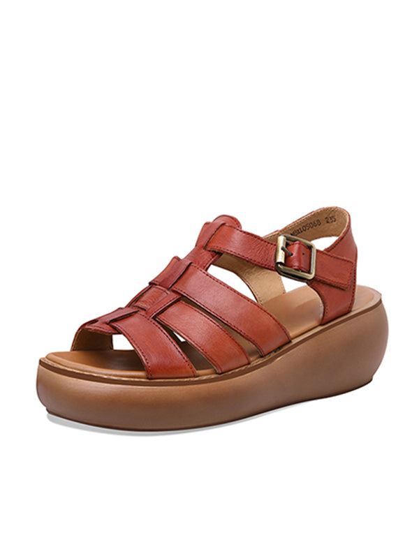 Summer Wedge Sandals Retro Handgjorda Bekväma