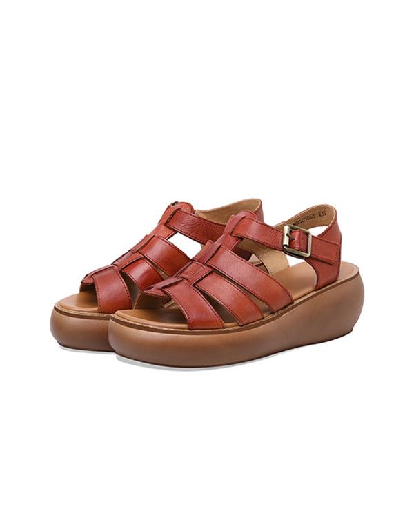 Summer Wedge Sandals Retro Handgjorda Bekväma