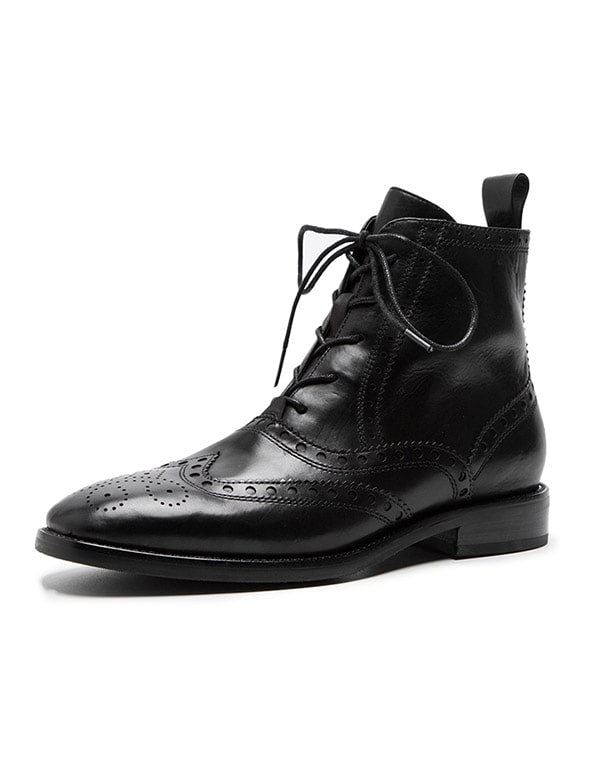 Vintage Brittisk Stil Med Snörning Brock Oxford Boots