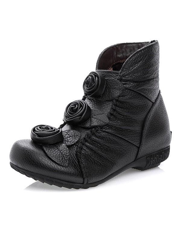 Etniska Handgjorda Blomma Bekväma Retro Boots