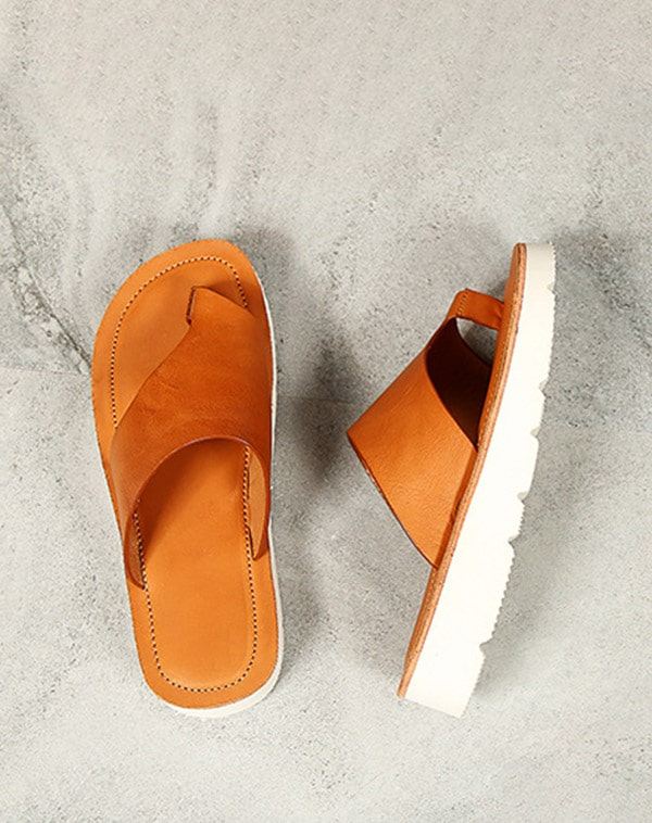 Fashion Flip Flops I Läder Sommar