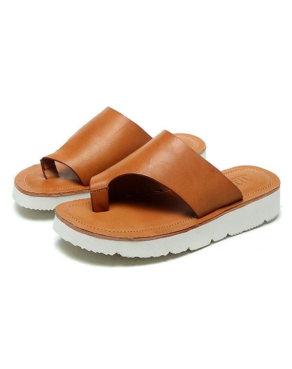 Fashion Flip Flops I Läder Sommar