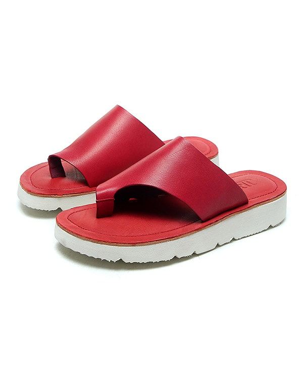 Fashion Flip Flops I Läder Sommar