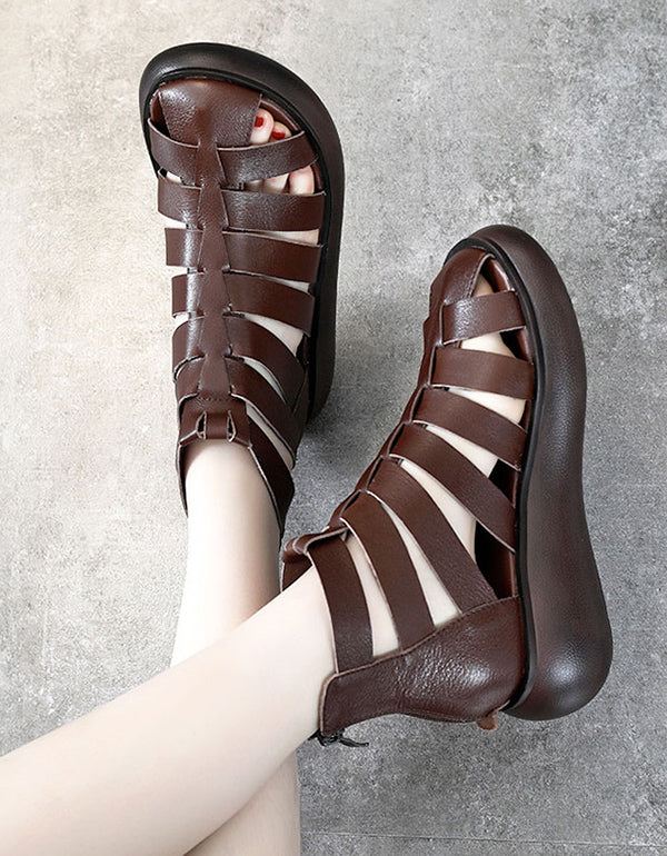 Herr Dam Retro Rome Strappy Wedge Sandaler