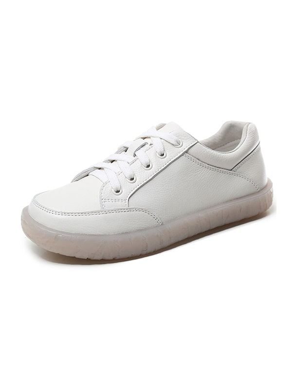 Mångsidiga Casual Sneakers I Mjukt Läder För Kvinnor